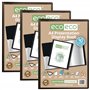 eco-eco Lot de 3 porte-vues A4 50% recyclé 40 pochettes noires avec pochettes en plastique