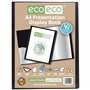 eco-eco Lot de 3 porte-vues A4 50% recyclé 40 pochettes noires avec pochettes en plastique