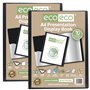 eco-eco Eco042x2 Lot de 2 porte-vues 10 pochettes en plastique Noir Format A4 50% recyclé