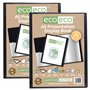 eco-eco Eco019x2 Lot de 2 porte-vues A5 50% recyclé 60 pochettes noires avec pochettes en plastique