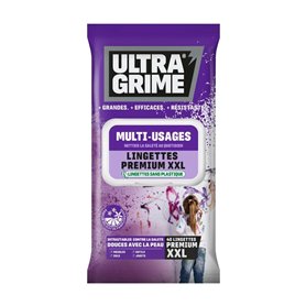 UltraGrime Multiusages Pamplemouse Lingettes XXL Sans Plastique - 40 Grandes Pour Toute La Famille - Nettoyage Multi-Usages Pour