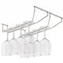 BELLE VOUS Lot de 4 Porte Verres Suspendu en Acier Chromé avec Vis et Chevilles - Support Verre a Pied Suspendu de 34 x 11 cm -