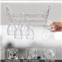 BELLE VOUS Lot de 4 Porte Verres Suspendu en Acier Chromé avec Vis et Chevilles - Support Verre a Pied Suspendu de 34 x 11 cm - 