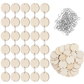 Belle Vous Lot de 100 Rondin de Bois Deco Brut avec Crochets en S - 3