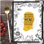 Kurtzy Protege Menu A4 Triple Fold (Lot de 10) - Protège Carte Présentoir Transparent en Vinyle et Reliure Noire Style Américain