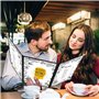Kurtzy Protege Menu A4 Triple Fold (Lot de 10) - Protège Carte Présentoir Transparent en Vinyle et Reliure Noire Style Américain