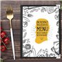 Kurtzy Lot de 5 Protege Menu A5 Trois Volets - Porte Menu Restaurant Double Affichage Style Américain - Protège Menu Noir Protec