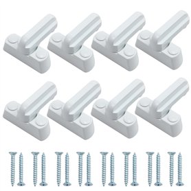 Neoteck Lot de 8 verrous de sécurité résistants en alliage de zinc pour diverses portes et fenêtres UPVC/PVC - blanc