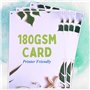BCreativetolearn Lot de 100 feuilles de papier cartonné A4 blanc brillant 180 g/m² lisse pour imprimante, photocopieur, dessin, 