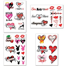 40+ Tatouages ​​Temporaires Sexy Coquines Tatouages Temporaires Pour Femme Mesdames Hommes - Plaisir Adulte Pour Avant-Bras Patt