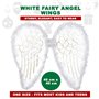 Ailes de fee et bandeau 2 pièces - Ailes d'ange blanche avec paillettes et serre tete ange halo doré - Jeu de la nativité - Dégu