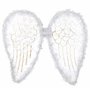 Ailes de fee et bandeau 2 pièces - Ailes d'ange blanche avec paillettes et serre tete ange halo doré - Jeu de la nativité - Dégu