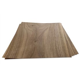 WoodPress® Placage de Bois de Noyer Véritable - Paquet de 6 Feuilles - Format A4 (environ 21 cm x 29 cm) - Placage de Marqueteri