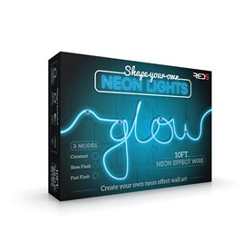 RED5 Lumière de chaîne Néon Bleu Modulable - Intérieur - 3 mètres - 6 watts - 3 modes d'éclairage - Alimenté par pile (2 AA non