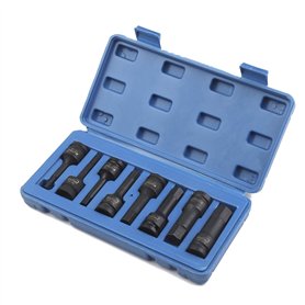 KATSU 1/2" Jeu de Douilles Longues À Chocs Hex Allen 8 Pièces