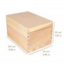 Creative Deco Boite Rangement en Bois pour CD et DVD | 16 x 24 x 14 cm | 3 Compartiments | avec Couvercle et Sans Poignées | Non