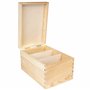 Creative Deco Boite Rangement en Bois pour CD et DVD | 16 x 24 x 14 cm | 3 Compartiments | avec Couvercle et Sans Poignées | Non