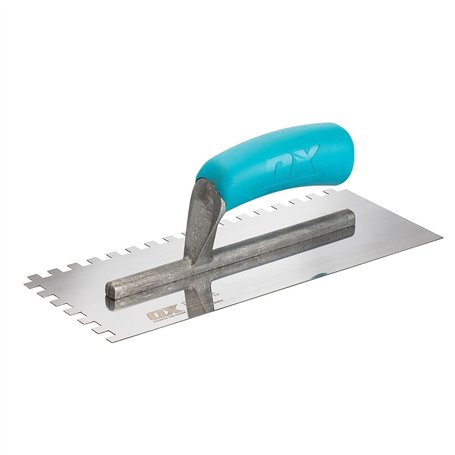 OX Tools Truelle crantée en acier inoxydable - 8 mm - Bleu/argenté - OX-T535708
