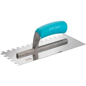 OX Trade Truelle crantée en acier inoxydable Bleu/argenté 10 mm
