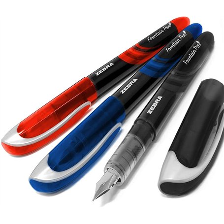 Zebra Fuente - Stylo-plume jetable - Encre colorée - Noir