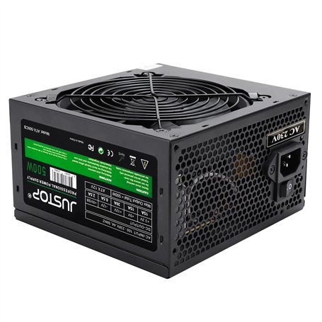 JUSTOP CIT Value Bloc d'alimentation ATX PC 500 W avec Ventilateur Silencieux de 12 cm et 3 x SATA/24 Broches/4 + 4 Broches 12 V