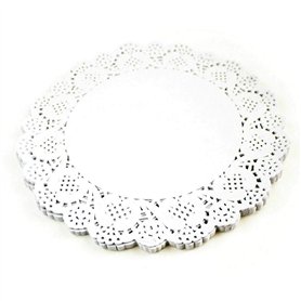 Happium Lot de 100 napperons en Papier pour décoration de gâteaux Blanc 24 cm Serviettes en Papier jetables tampons d'emballage