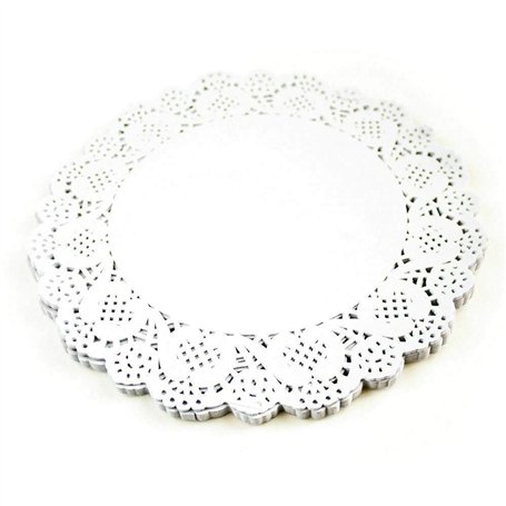 Happium Lot de 100 napperons en Papier pour décoration de gâteaux Blanc 24 cm Serviettes en Papier jetables tampons d'emballage