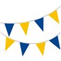 Happium Banderole Guirlande de fanions de couleur unie de 20 m de long / 65 pieds (bleu