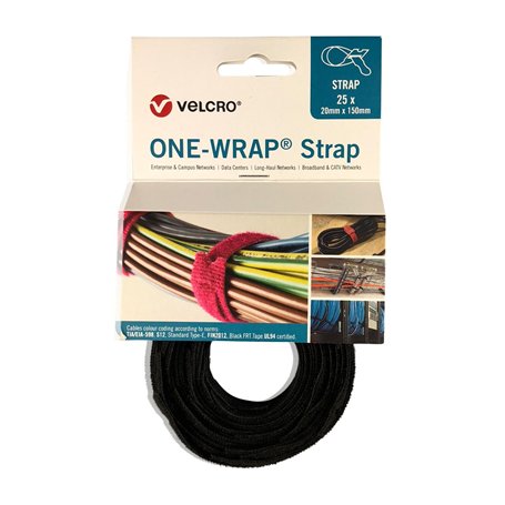 Velcro® One-wrap ® Attaches de câble Noir 20filtres 25pièce Lot