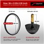 Fincci Chambre a air 26 Pouces - Paire Chambres à air VTT 26x 2.1x 2.25 x 2.35 Pouces de Valve Schrader 48 mm pour Route VTT bic
