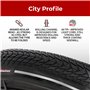 Fincci Lot de 2 pneus 700 x 35c 37-622 pliables 60 TPI avec protection en nylon pour vélo de route, VTT, vélo électrique hybride