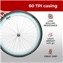 Fincci Lot de 2 pneus 700 x 35c 37-622 pliables 60 TPI avec protection en nylon pour vélo de route, VTT, vélo électrique hybride