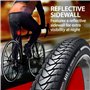 Fincci Lot de 2 pneus 700 x 35c 37-622 pliables 60 TPI avec protection en nylon pour vélo de route, VTT, vélo électrique hybride