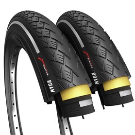 Fincci Paire Pneus 700x38c - Réfléchissant Pneus avec Protection Antiponcture Anti-Crevaison 3mm - pour 28-29 Pouces Route VTT H