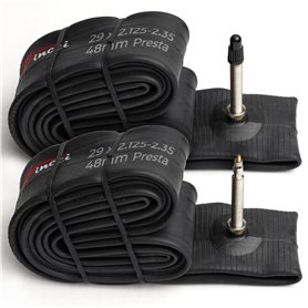 Fincci Chambre a Air 29 Pouces VTT - Paire Chambres à Air 29 x 2.1 x2.20 x 2.35 Pouces de Valve Presta 48mm pour Route VTT bici