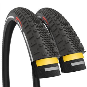 Fincci Gravel Pneus 700 x 38c - Paire Réfléchissant Pliable Tire 28 x 1.5 Pouces avec Protection Anti Crevaison 1mm 30 TPI pour