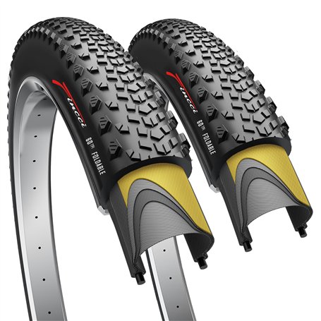Fincci Gravel Pneus 700 x 40c avec Protection Anti Crevaison 1mm - Paire Pliable Tire 28 x 1.6 Pouces - Pack of 2X 42-622 pour É