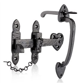 XFORT : Gamme Smithy's : Loquet de portail noir antique en fonte