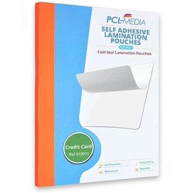 PCL Media ltd® Lot de 25 pochettes de plastification auto-adhésives format carte de crédit