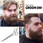 Ciseaux de coiffeur Groomarang Edward - Ciseaux de barbier professionnels pour coiffer et barbe, coupe et toilettage - En acier 