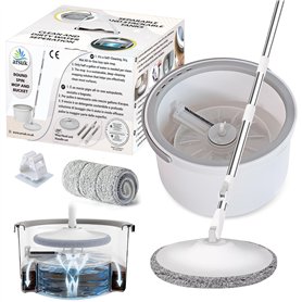 ARSUK Seau à Spin Mop et Nettoyage des Sols | Mécanisme Séparé pour Eau Propre et Sale | Conception Compacte 2L