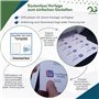 OfficeGear Lot de 25 cartes de tente extra larges 1-up (25 feuilles) perforées imprimables A4 190 g/m² pliantes pour divers évén