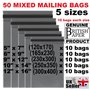 BRITISHPAPER Lot de 50 sacs postaux gris avec fermeture autocollante pour colis - 5 tailles et 10 de chaque petit au XL - Assort