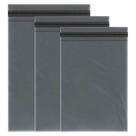 BRITISHPAPER Lot de 60 sacs postaux en polyéthylène gris avec fermeture autocollante - 3 tailles - 20 de chaque sac d'expédition
