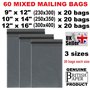 BRITISHPAPER Lot de 60 sacs postaux en polyéthylène gris avec fermeture autocollante - 3 tailles - 20 de chaque sac d'expédition