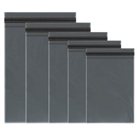 BRITISHPAPER Lot de 50 sacs postaux en polyéthylène gris avec fermeture autocollante - 5 tailles M à XXX L