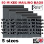 BRITISHPAPER Lot de 50 sacs postaux en polyéthylène gris avec fermeture autocollante - 5 tailles M à XXX L