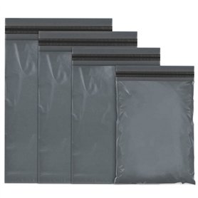 BRITISHPAPER Lot de 100 sacs postaux gris avec fermeture autocollante - 4 tailles S à L - Assortiment de sacs d'expédition