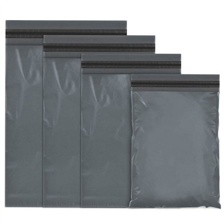 BRITISHPAPER Lot de 100 sacs postaux gris avec fermeture autocollante - 4 tailles S à L - Assortiment de sacs d'expédition