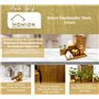 Lot de 6 accessoires de toilette en bambou pour salle de bain avec distributeur de savon, porte-savon et brosse à dents